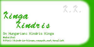 kinga kindris business card